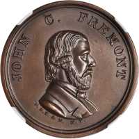 1856 John Freemont. DeWitt-JF 1856-4. Bronzed copper. 34 mm. MS-64 BN (NGC).