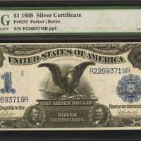 Fr. 232. 1899 $1 Silver Certificate. PMG Choice Uncirculated 63.