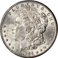 1884-CC Morgan Silver Dollar. MS-61 (PCGS).