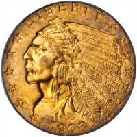 1908 Indian Quarter Eagle. MS-63 (PCGS). CAC.