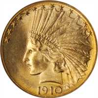 1910-D Indian Eagle. MS-64 (NGC).