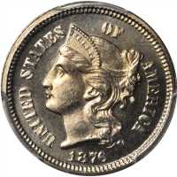 1876 Nickel Three-Cent Piece. Proof-66 Cameo (PCGS).