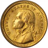 1903 Louisiana Purchase Exposition Gold Dollar. Jefferson Portrait. MS-64 (PCGS).