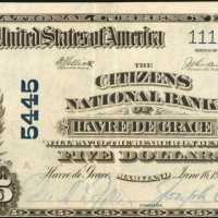 Havre de Grace, Maryland. $10 1902. Fr. 607. The Citizens NB. Charter #5445. Choice Very Fine.