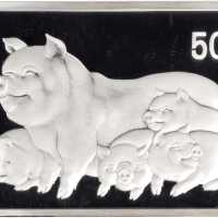 2007年丁亥(猪)年生肖纪念银币5盎司 NGC PF 69
