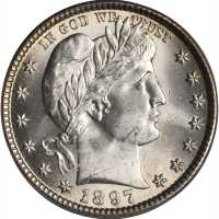1897-O Barber Quarter. MS-64 (PCGS). CAC.
