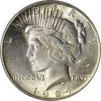 1924 Peace Silver Dollar. MS-67 (PCGS). CAC.