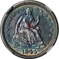 1844 Liberty Seated Half Dime. MS-63 (NGC).