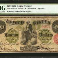 Fr. 125. 1862 $20 Legal Tender Note. PMG Very Fine 25.