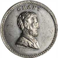 1868 Ulysses S. Grant. DeWitt-USG 1868-33, Musante JAB-32. White metal. 25 mm. MS-61 PL (NGC).