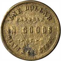 Indian Territory--Pawhuska. Undated (1873-1881) Hiatt & Co. $1.00. Brass. 25 mm. VF-20 Dug.