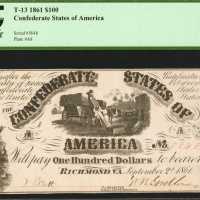 T-13. Confederate Currency. 1861 $100. PCGS Very Choice New 64 PPQ.