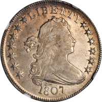 1807 Draped Bust Half Dollar. O-108, T-1. Rarity-3. VF-35 (NGC).