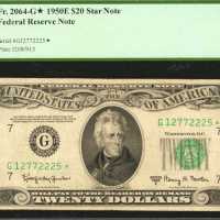 Fr. 2064-G*. 1950E $20 Federal Reserve Star Note. Chicago. PCGS Very Fine 25.