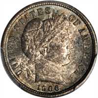 1906 Barber Dime. MS-65 (PCGS). CAC.
