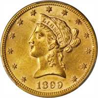美国1899年10美元金币。