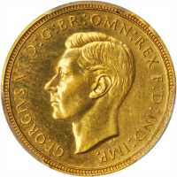 1937年英国1/2英镑金币。