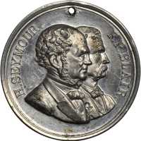 1868 Horatio Seymour. DeWitt-HS 1868-1. White metal. 38.3 mm. Choice Extremely Fine.