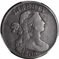1806 Draped Bust Cent. S-270, the only known dies. Rarity-1. Fine-12 (PCGS).
