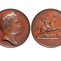 1806年法兰西第一帝国皇帝拿破崙耶拿战役青铜纪念章，41mm, 极美品