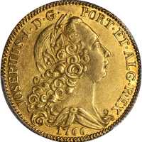 Portugal. 1766 4 Escudos. KM-240. AU-58 (PCGS). Secure Holder.
