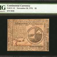 CC-12. Continental Currency. November 29, 1775. $2. PMG Choice About Uncirculated 58.