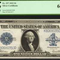 Fr. 237. 1923 $1 Silver Certificate. PCGS Gem New 65 PPQ.