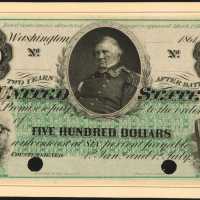 Fr. 202c (W-3920). 1861 $500 Interest Bearing Note. PCGS Choice About New 55. Specimen.