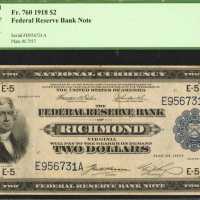 Fr. 760. 1918 $2 Federal Reserve Bank Note. Richmond. PCGS Very Fine 25.