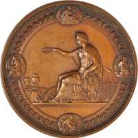 1876 Centennial Award. Bronzed Copper. 76 mm. Julian AM-10. About Uncirculated.