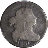 1801 Draped Bust Cent. S-219. Rarity-2. 3 Errors Reverse. AG-3 (PCGS).