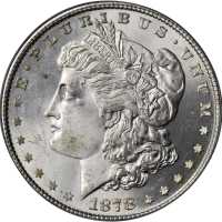 1878 Morgan Silver Dollar. 7 Tailfeathers. Reverse of 1879. MS-64 (PCGS). CAC.
