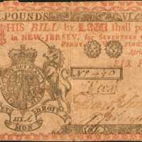 NJ-141. New Jersey. April 12, 1760. 6 Pounds. Very Fine.