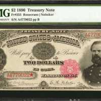 Fr. 355. 1890 $2 Treasury Note. PMG Extremely Fine 40.