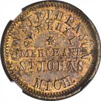 Michigan--St. Johns. Undated (1861-1865) George W. Stephenson. Fuld-915A-1b. Rarity-7. Brass. 19 mm.