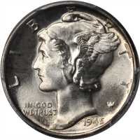 1945 Mercury Dime. DS Set. MS-66 FB (PCGS). CAC.