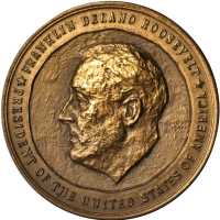1941 Franklin D. Roosevelt Inaugural Medal. Dusterberg-OIM 10B42(2). Bronze. 41 mm. Choice About Unc