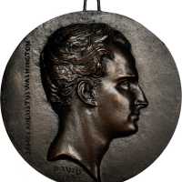 1831 James Augustus Washington Portrait Plaque. Bronze. 135 mm. By David dAngers. Reinis-482. Nearly