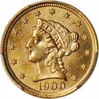 1900 Liberty Head Quarter Eagle. MS-64 (PCGS).