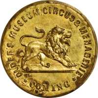 Iowa, Independence. Olders Museum, Circus & Menagerie. Mirror. Bowers IA-320.  Gilt brass. Choice Ab