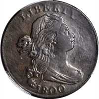 1800 Draped Bust Cent. S-205. Rarity-4. EF Details--Repaired (PCGS).