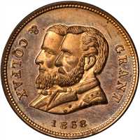1868 Ulysses S. Grant. DeWitt-USG 1868-23. Copper. 27.6 mm. Mint State.