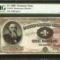 Fr. 347. 1890 $1 Treasury Note. PMG Choice Extremely Fine 45.