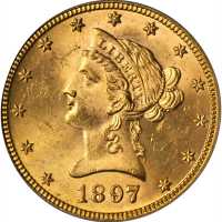 1897 Liberty Head Eagle. MS-63 (PCGS). CAC.