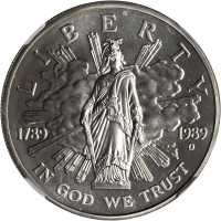 1989-D Congress Bicentennial Commemorative Silver Dollar--Medallic Alignment--MS-69 (NGC).