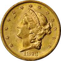 1873-S Liberty Head Double Eagle. Close 3. MS-62 (PCGS).