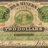West Middlesex, Pennsylvania. Miners & Millers Bank. January 10, 1866. $2. Fine.