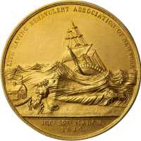 1913 Life Saving Benevolent Association of New York Medal. Gold. 51.06 mm. 63.2 grams, 29 karats. By