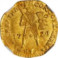荷兰。1724年Ducat 金币。