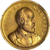 1880 James A. Garfield. DeWitt-JG 1880-12. Brass. 25 mm. MS-66 PL (NGC).